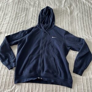 Navy Nike Club Fleece Zip Up